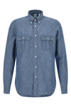 zurigo cotton and linen blend mélange shirt