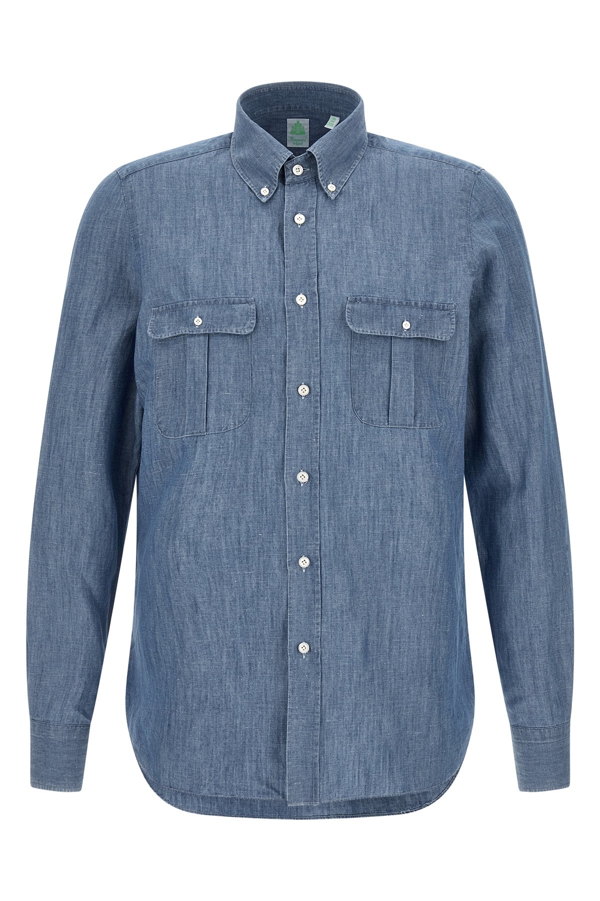 zurigo cotton and linen blend mélange shirt