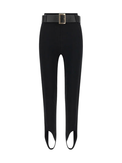 stretch jersey leggings with belt