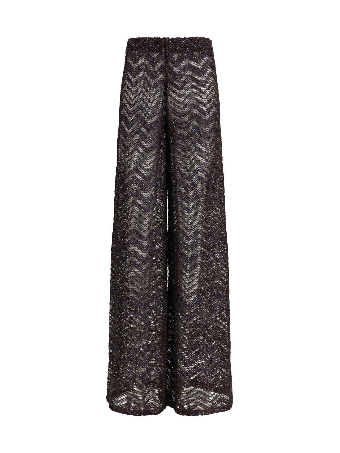 MISSONI 42 wide zigzag mesh trousers with sequins 