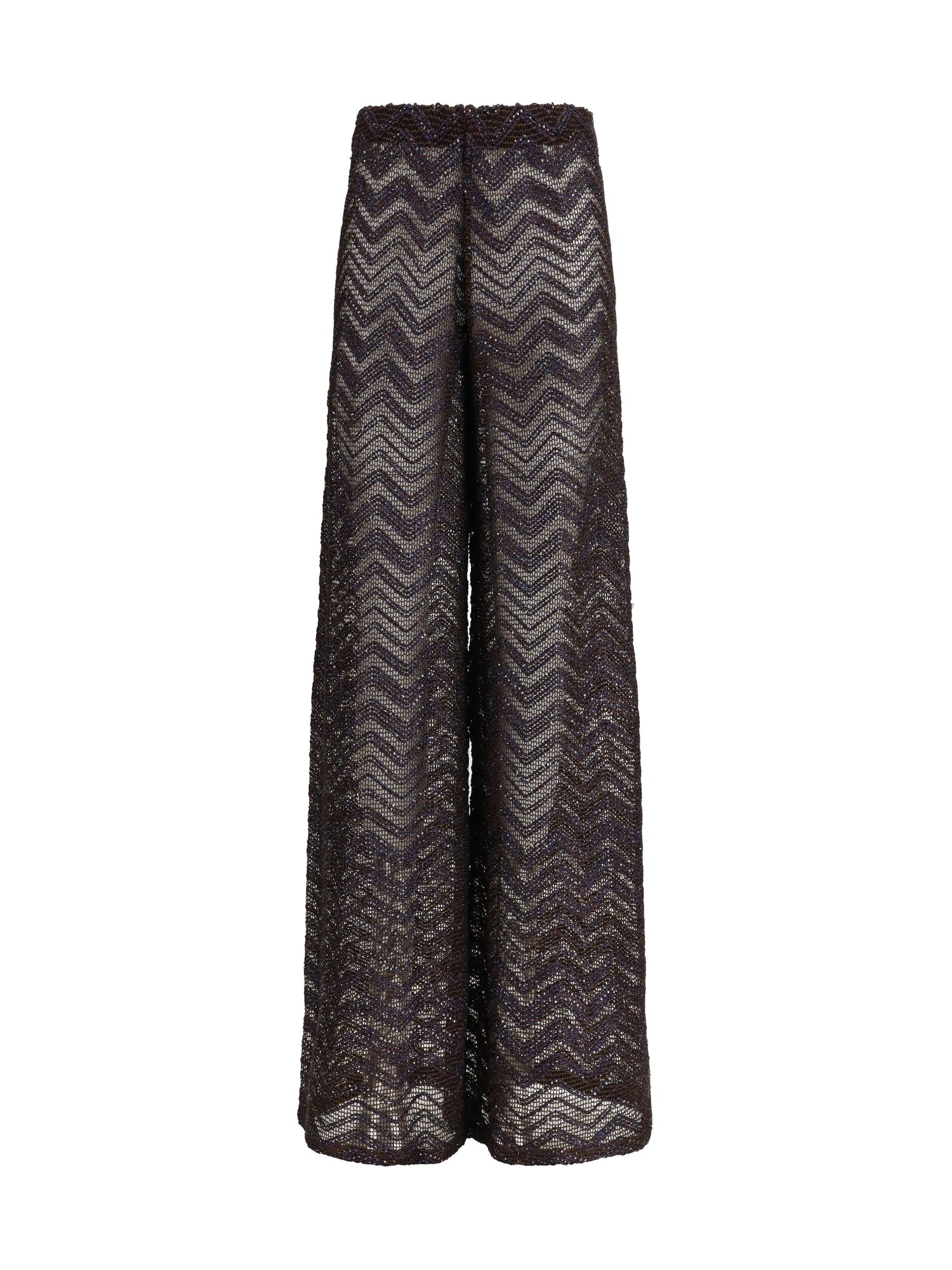MISSONI 42 wide zigzag mesh trousers with sequins 