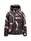 printed hooded puffer jacket