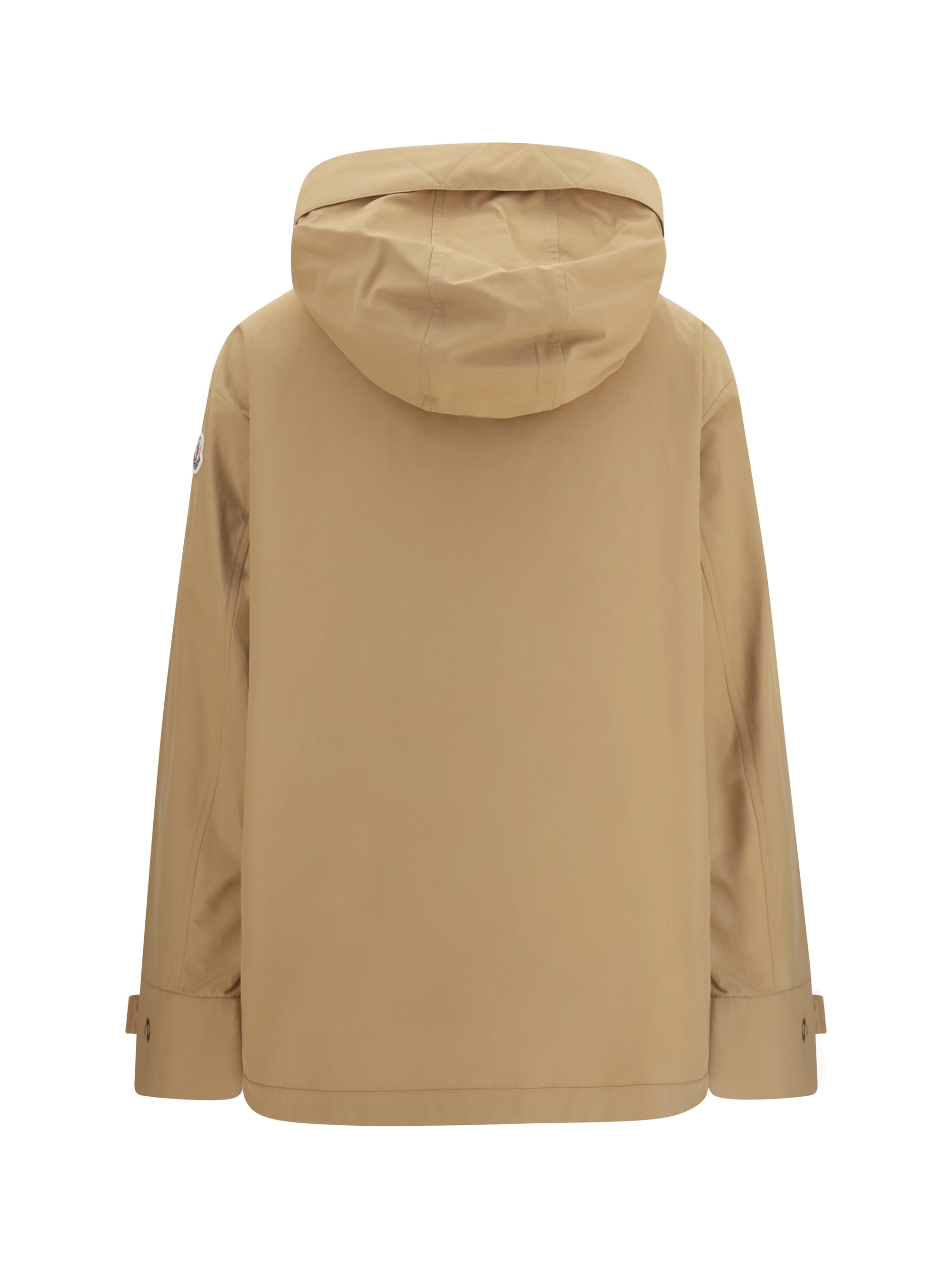 hooded jacket with logo patch