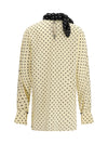 polka dot blouse with side bow