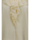 ruffled v-neck shirt