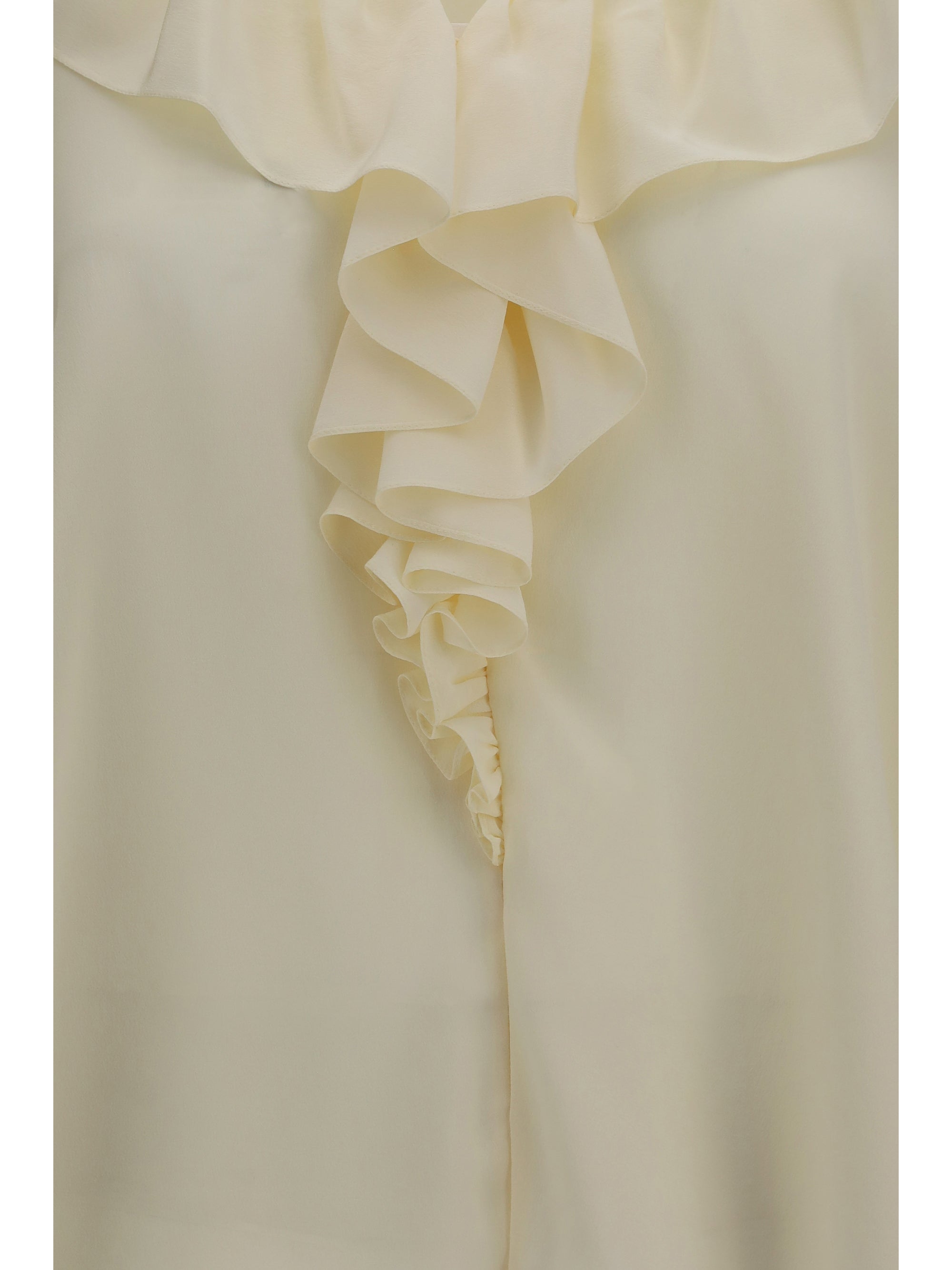ruffled v-neck shirt