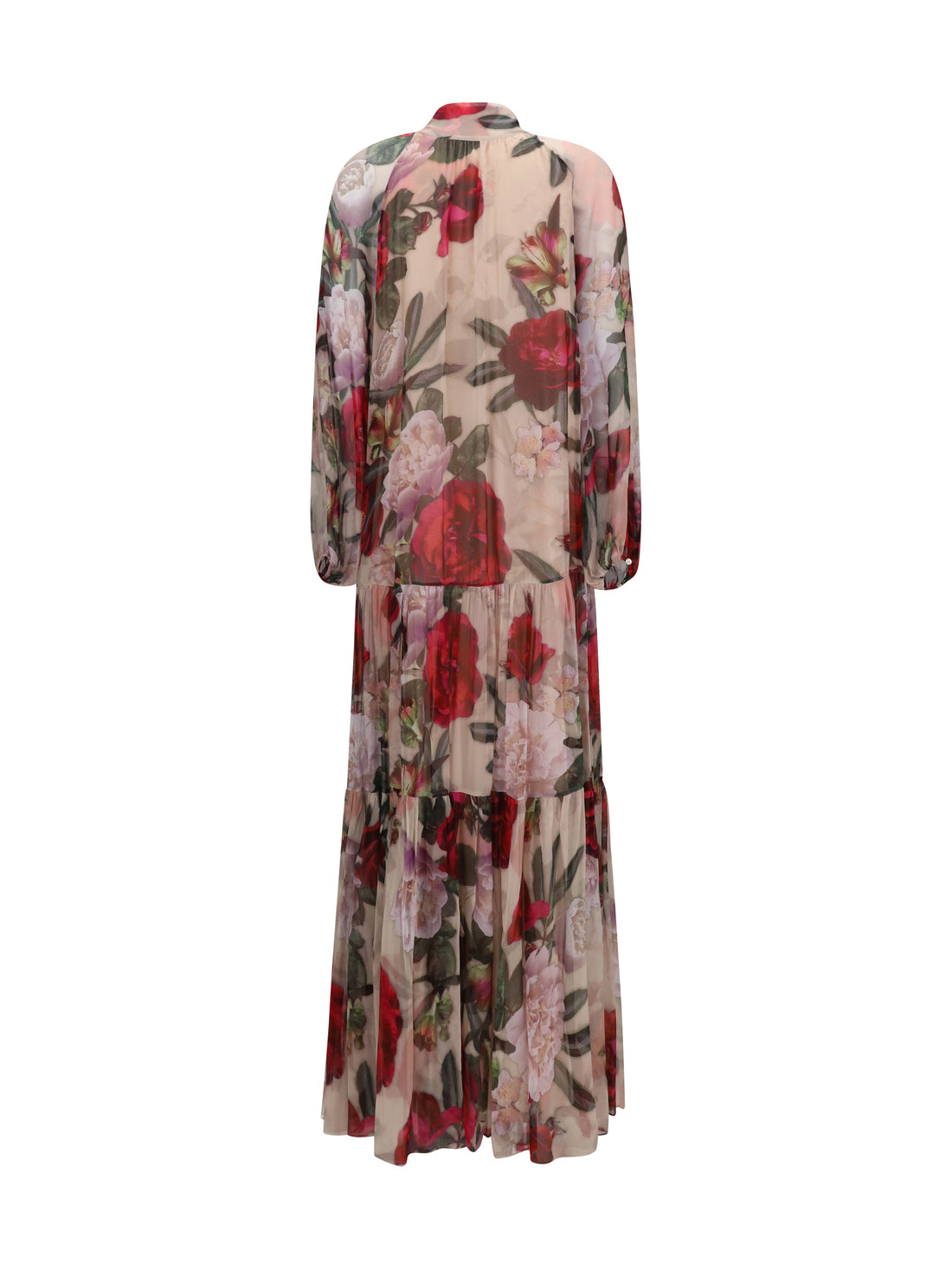 NISSA 42 long silk dress with scarf detail