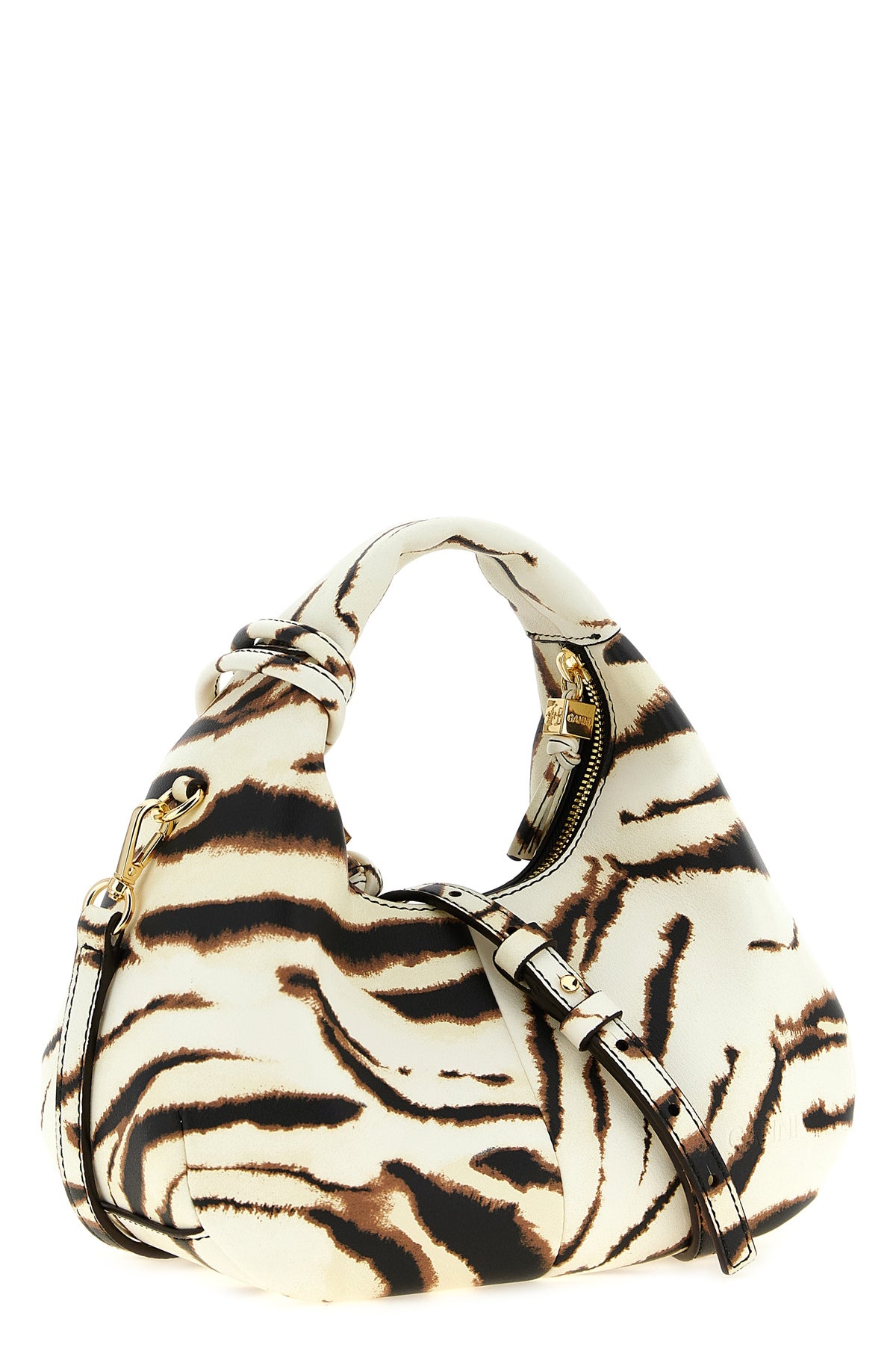 mini hobo zebra handbag in leather-effect fabric