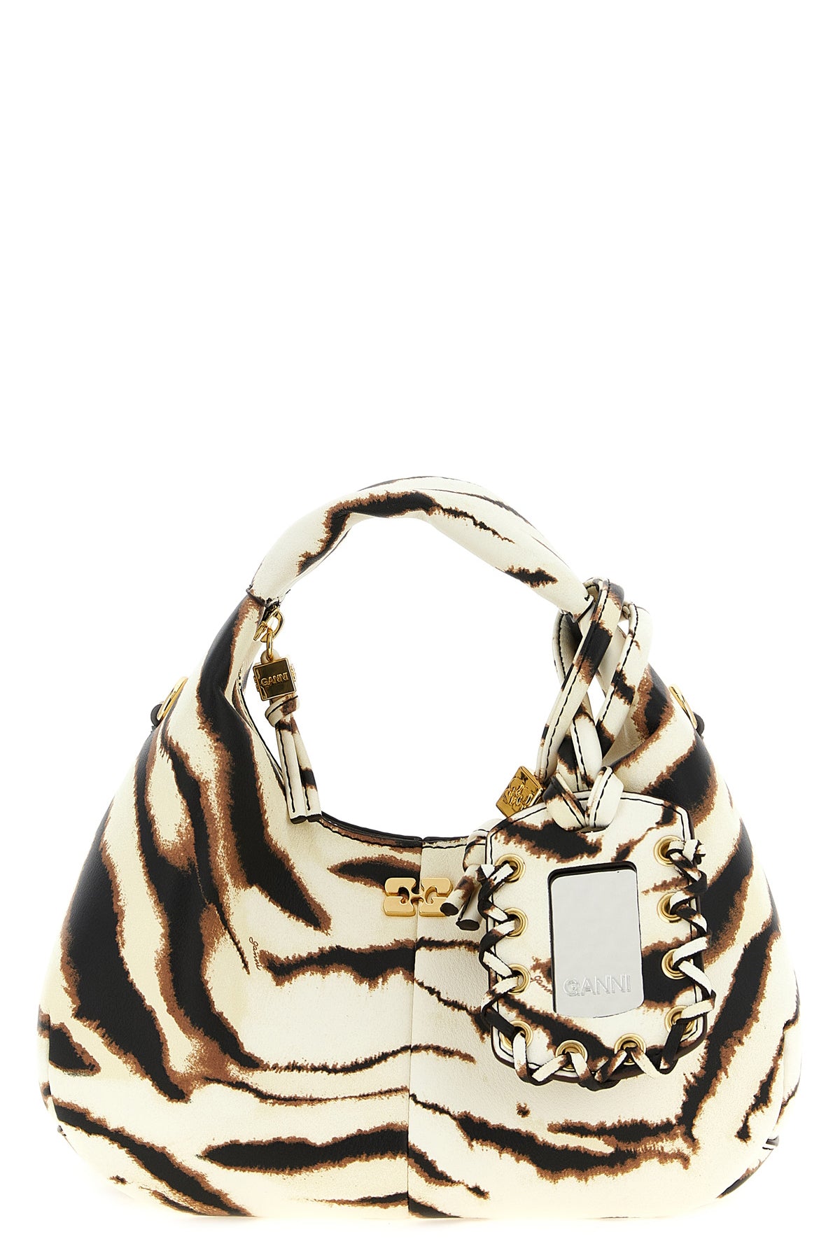 mini hobo zebra handbag in leather-effect fabric