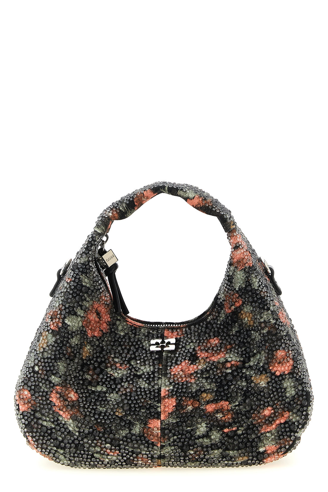 GANNI OS the hobo mini flowers ganni bag redefines the classic curved silhouette throug