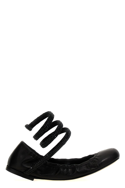 cleo leather and satin ballet flats
