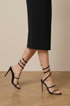cleo metallic mirror-effect leather sandals