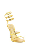 cleo metallic mirror-effect leather sandals