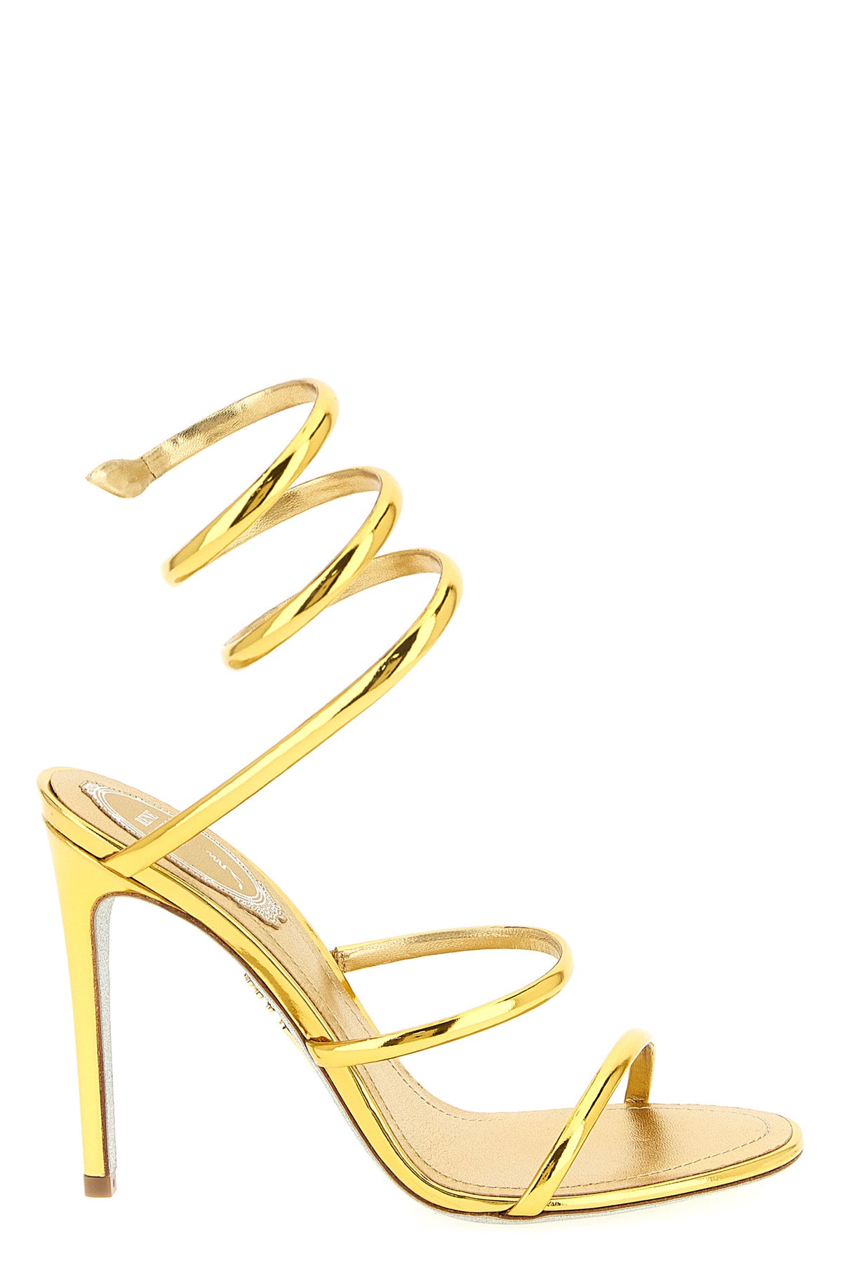 cleo metallic mirror-effect leather sandals