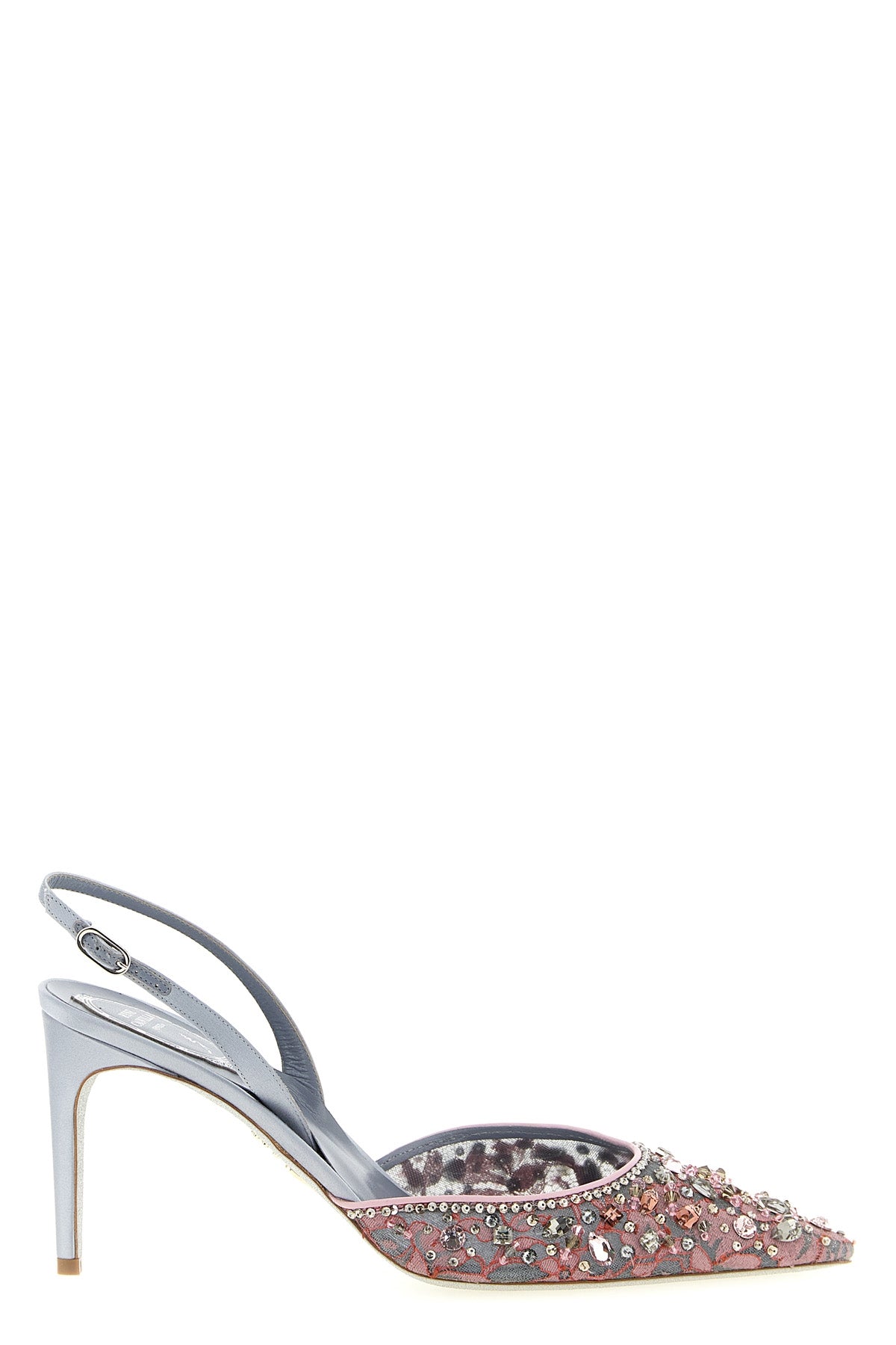 the rené caovilla cinderella slingback is distinguished by a pointed silhouett