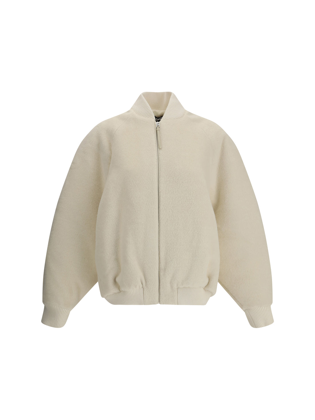 JACQUEMUS 38 the le blouson pilu jacket in white alpaca wool