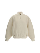 JACQUEMUS 38 the le blouson pilu jacket in white alpaca wool