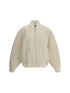 JACQUEMUS 38 the le blouson pilu jacket in white alpaca wool