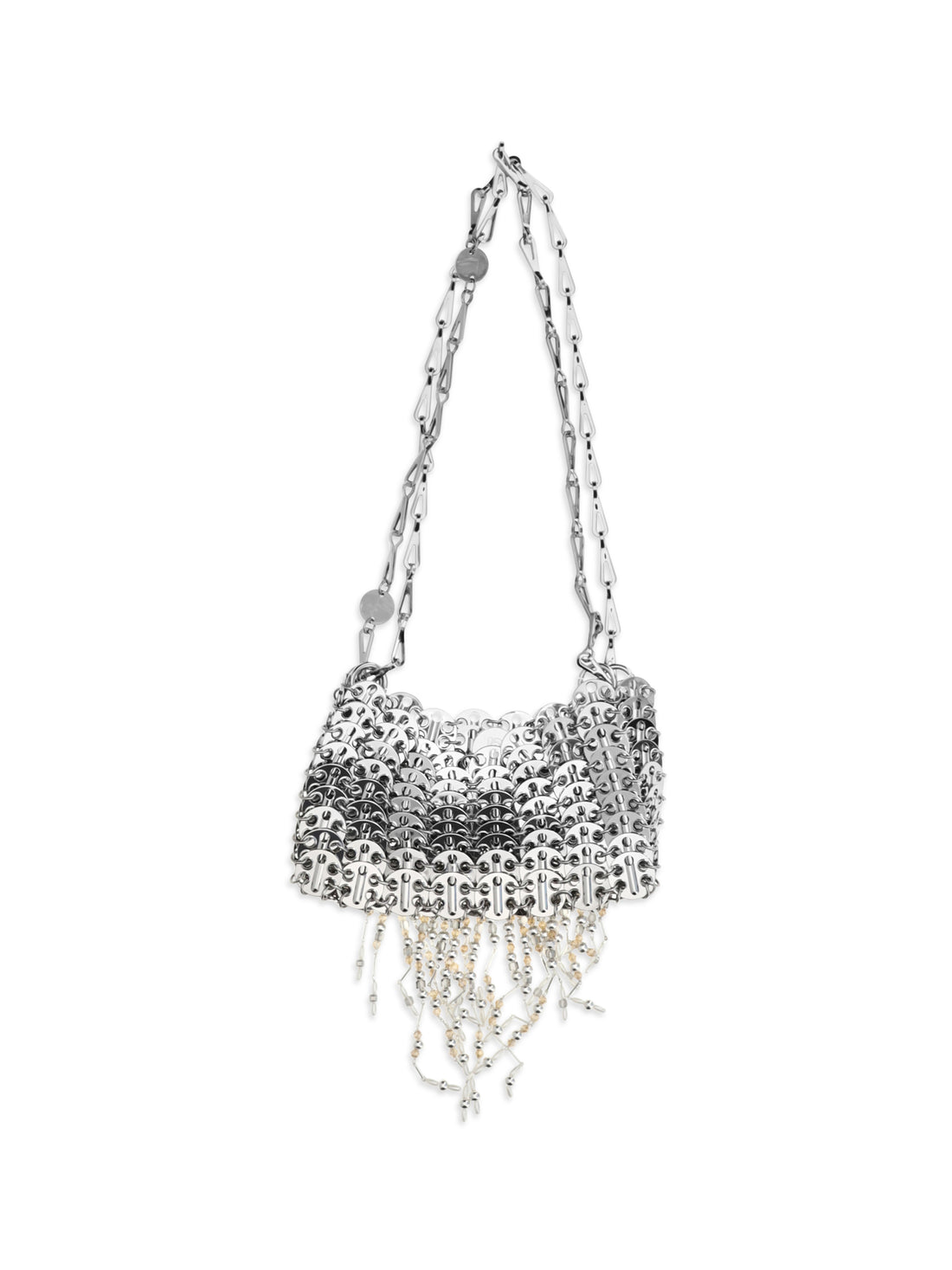 RABANNE OS nano 1969 pearl fringe shoulder bag