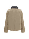padded down jacket with leather collar