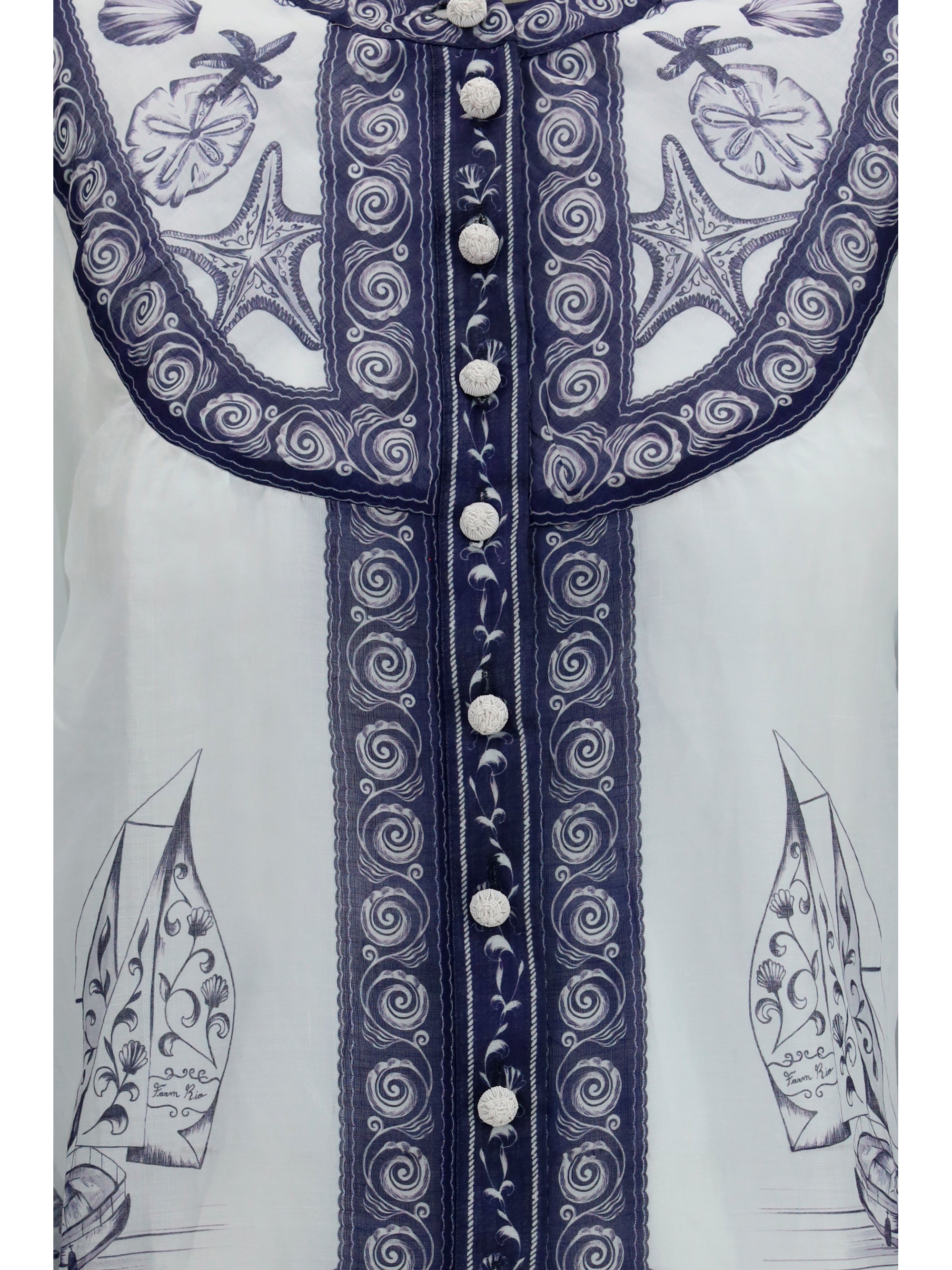 seaside print blouse