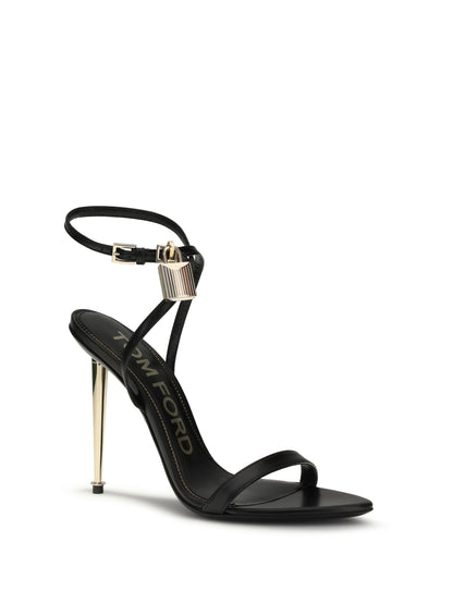 TOM FORD 36 padlock pointy naked heeled sandals 