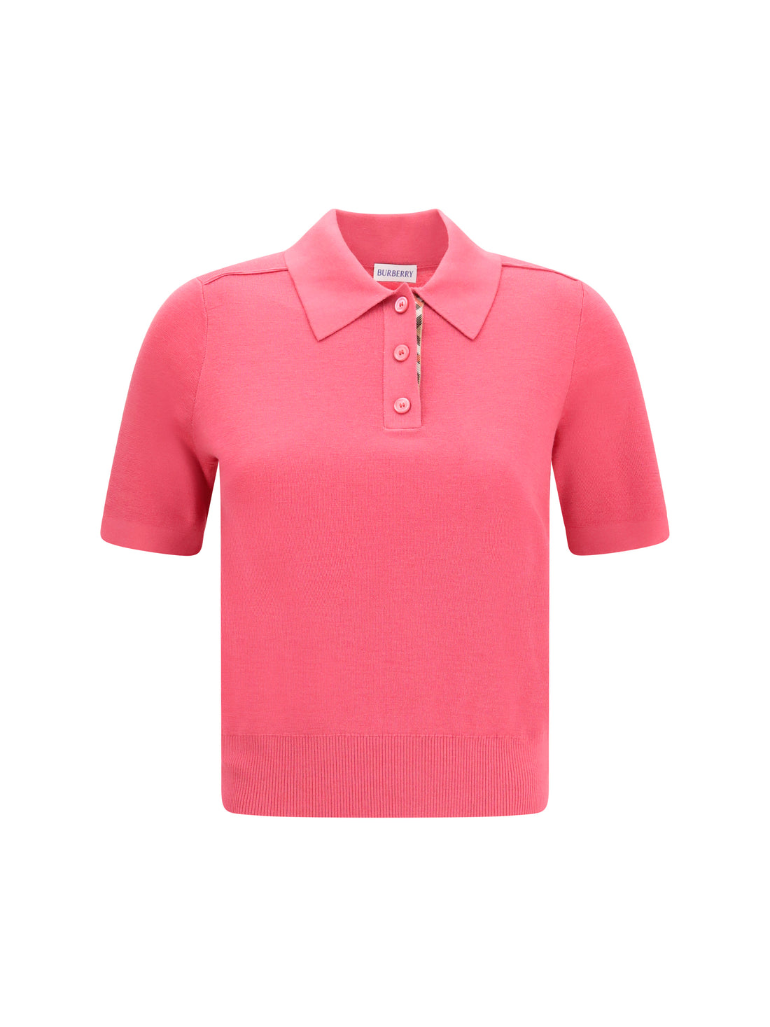 BURBERRY L wool polo with check details