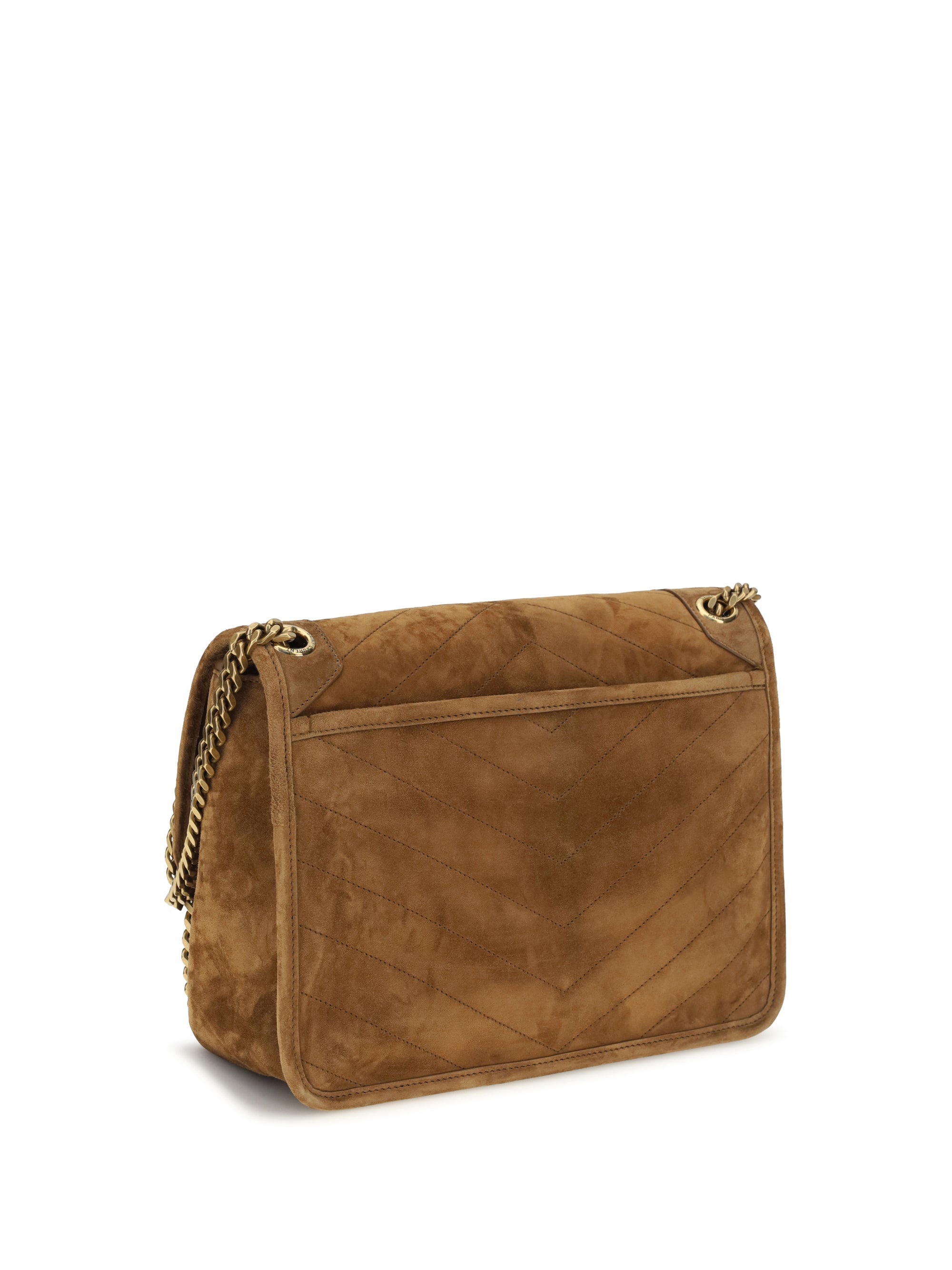 medium niki suede shoulder bag