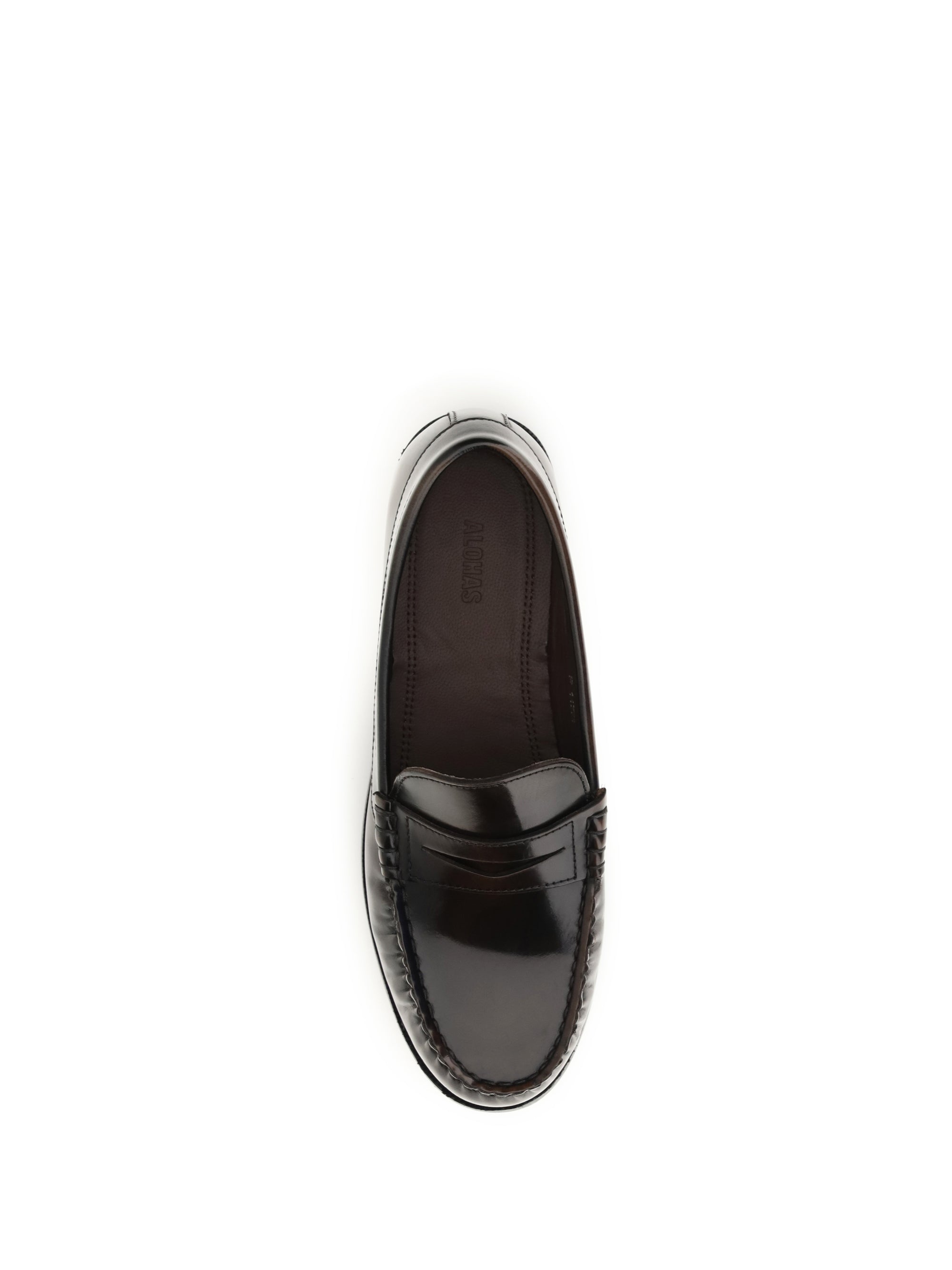 rivet vintage brushed leather loafers