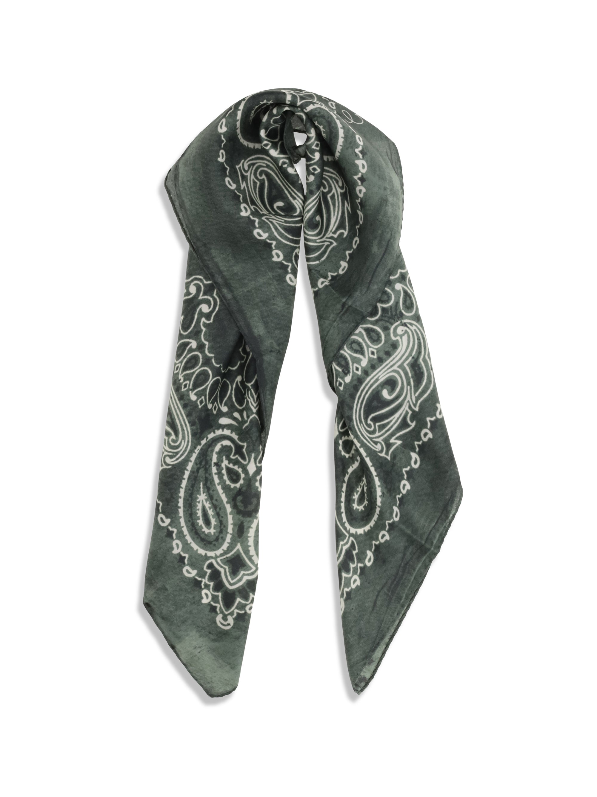 golden paisley printed silk scarf