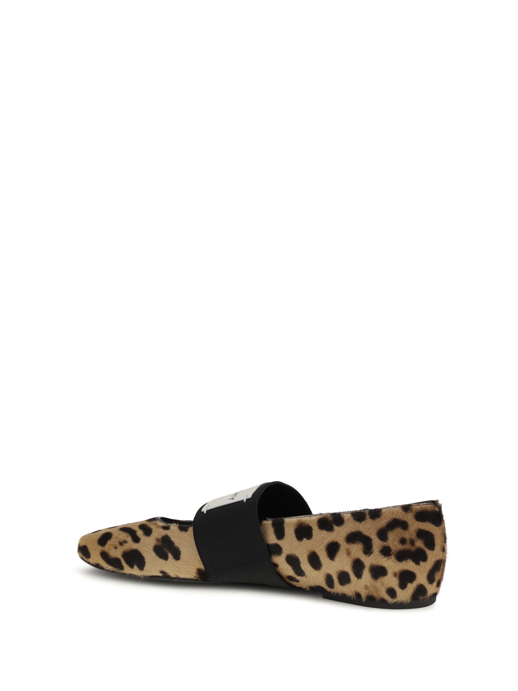 leopard print sliced square ballerinas