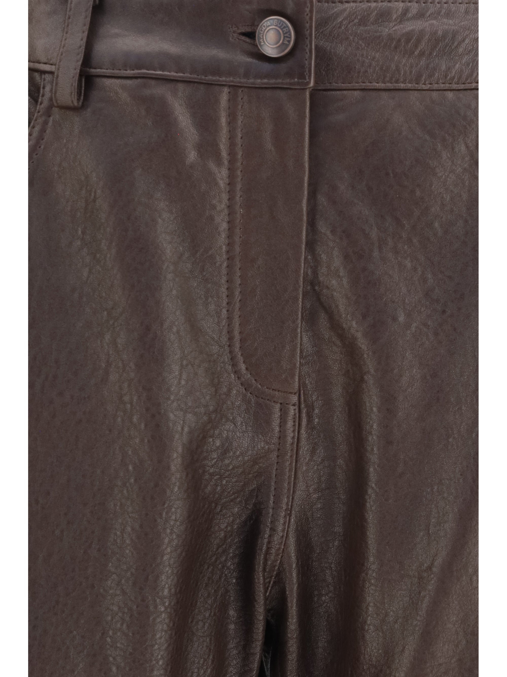 straight-leg leather pants