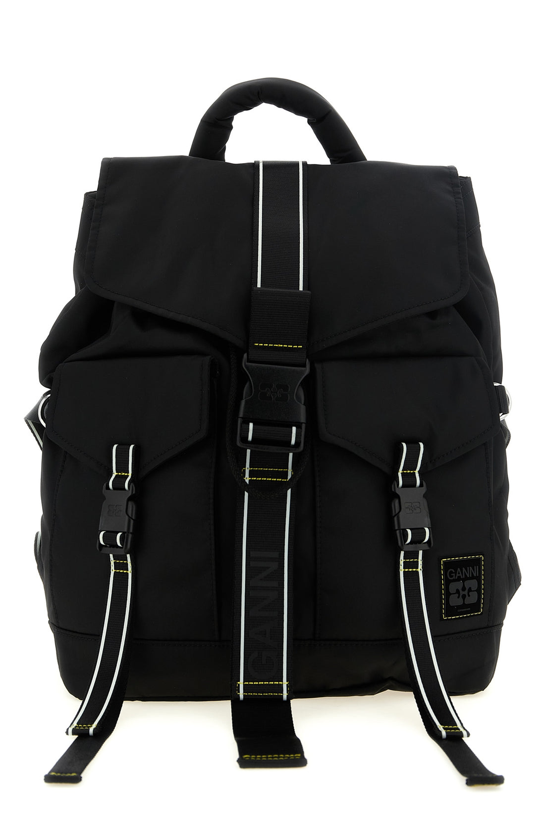 GANNI OS the ganni re-tech backpack is distinguished by a utilitarian construction decl