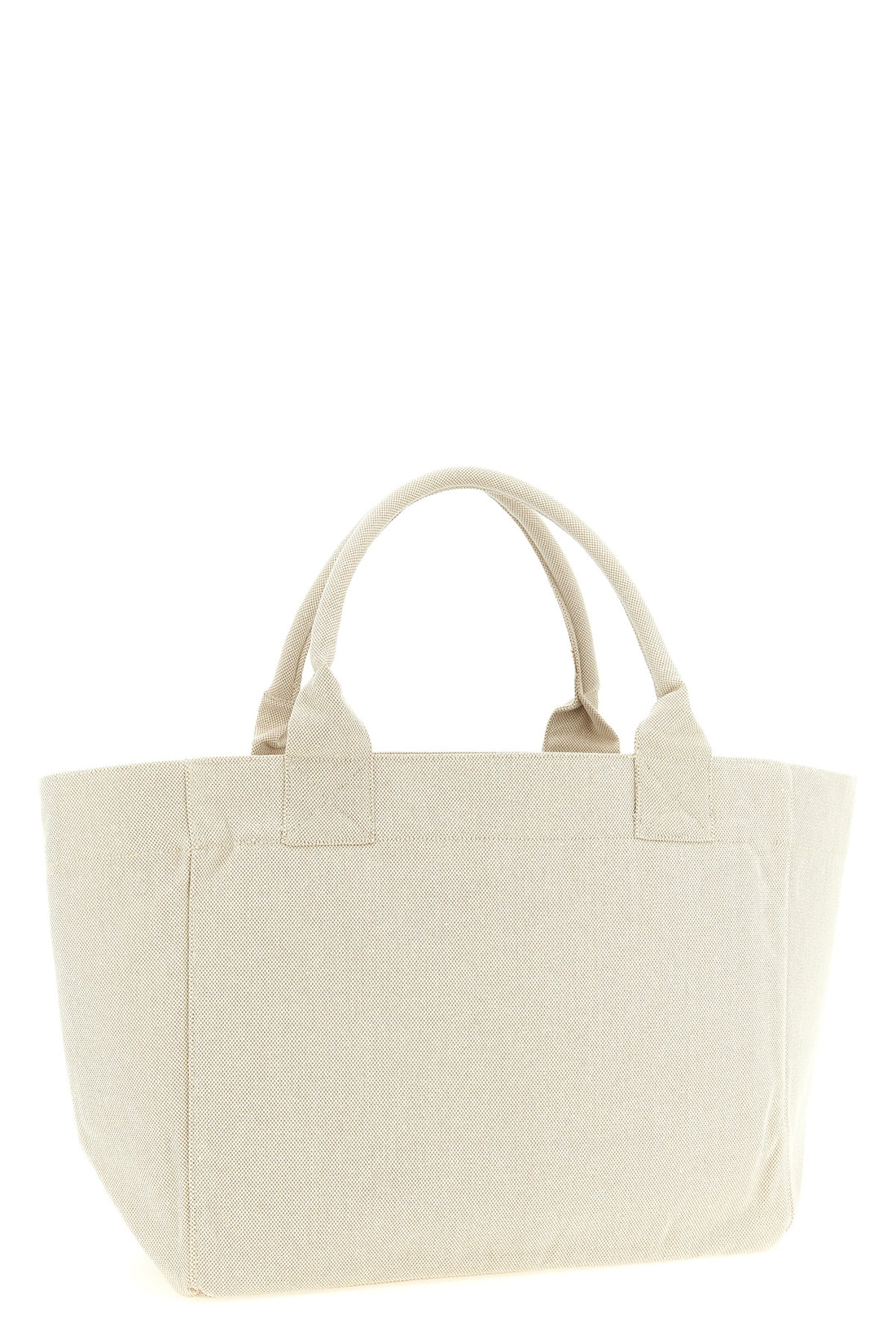 GANNI OS medium shopping bag in woven cotton canvas