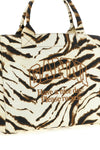 xxl zebra shopping bag in animal print cotton canvas