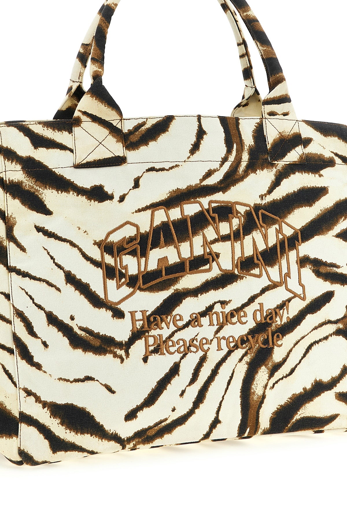 xxl zebra shopping bag in animal print cotton canvas
