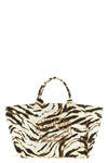 xxl zebra shopping bag in animal print cotton canvas