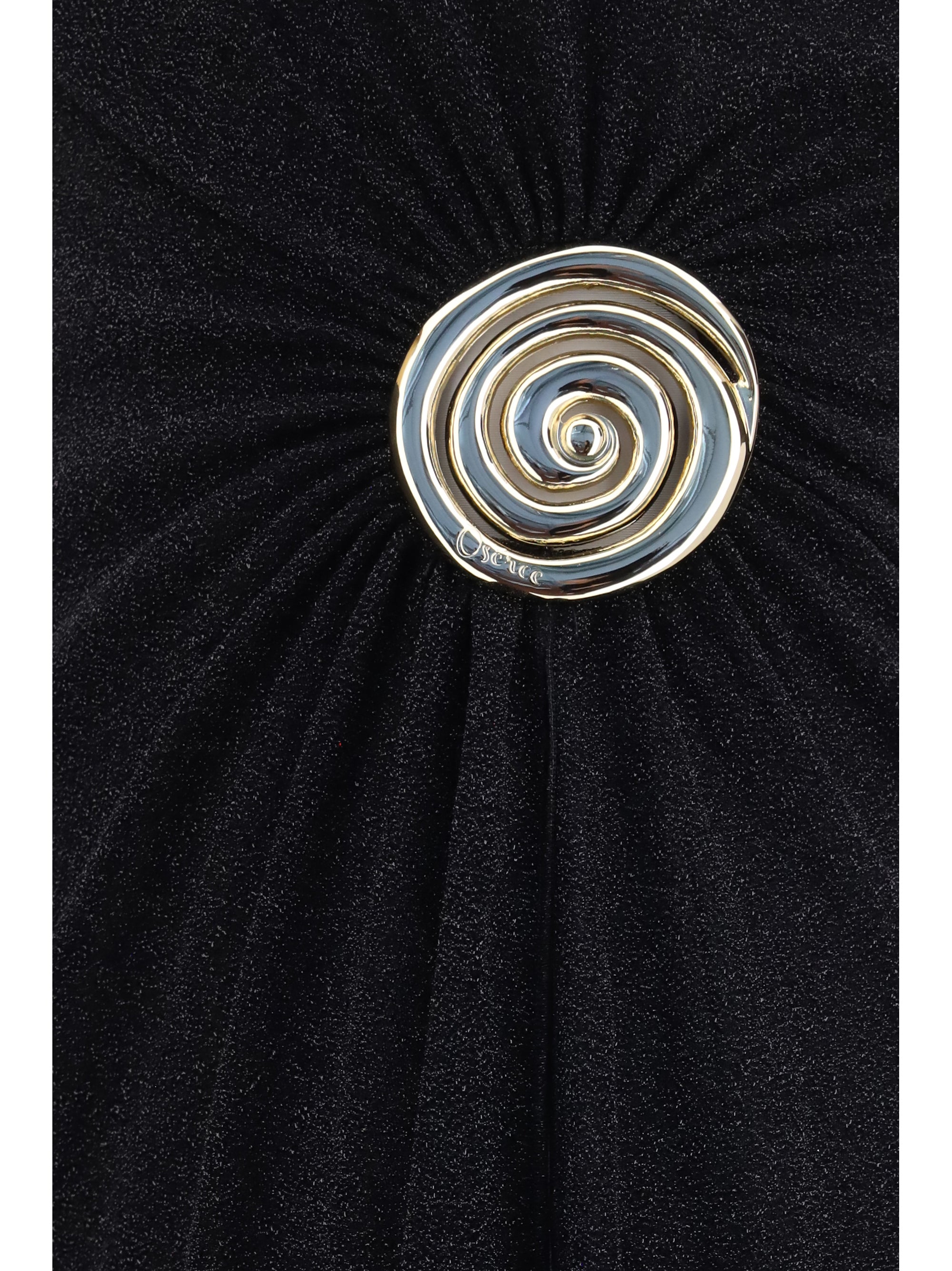 lumière one-shoulder dress with spiral detail