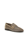 sparkling net leather loafers