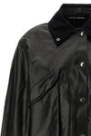 hunting jacket in coated effect cotton blend
