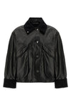 hunting jacket in coated effect cotton blend