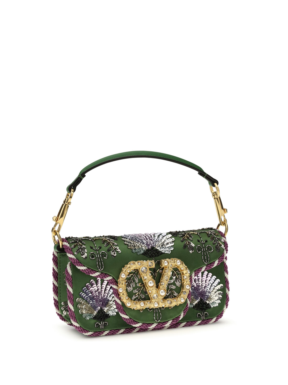 VALENTINO GARAVANI OS locò shoulder bag with floral embroidery