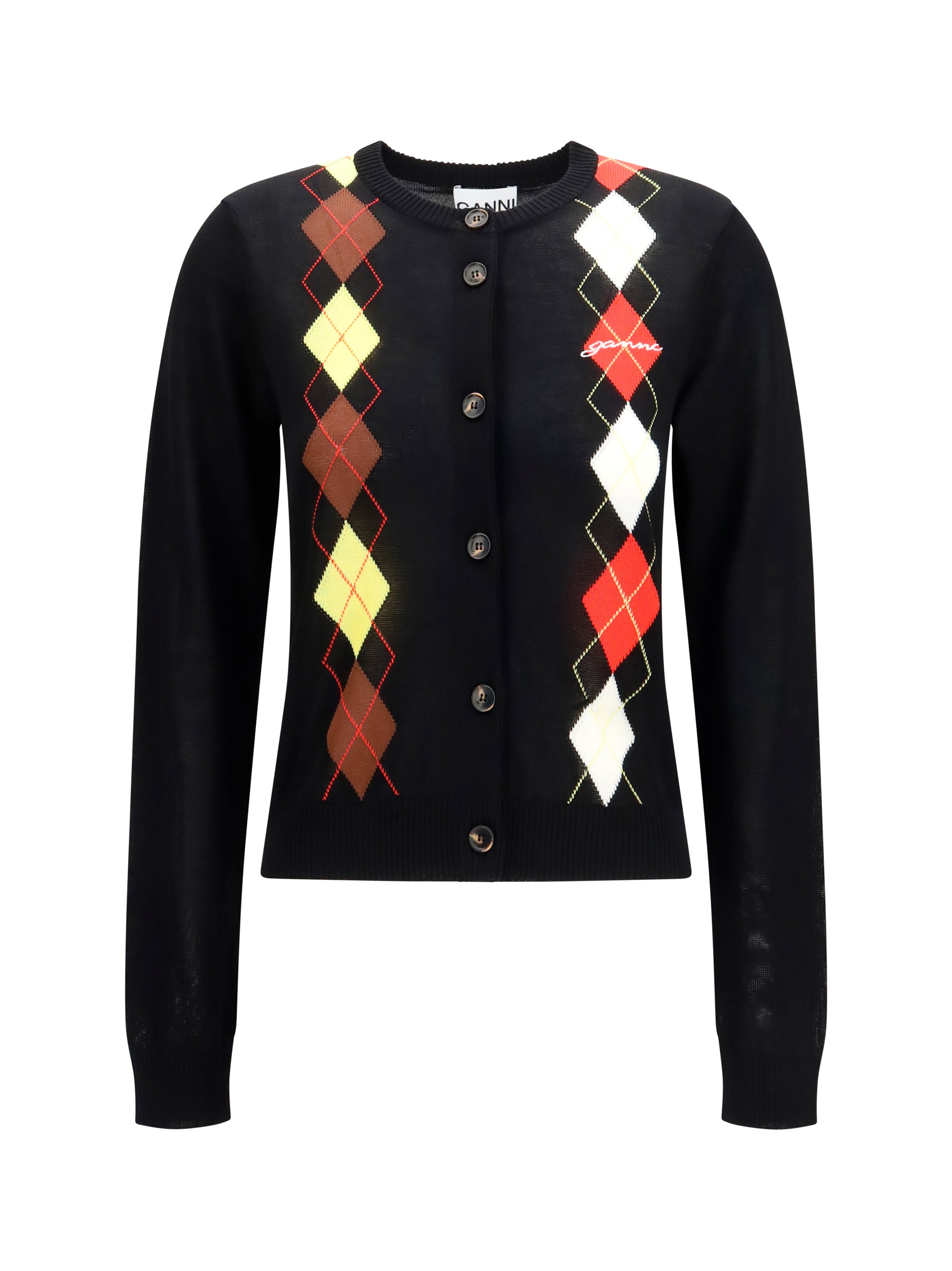 diamond-pattern cardigan