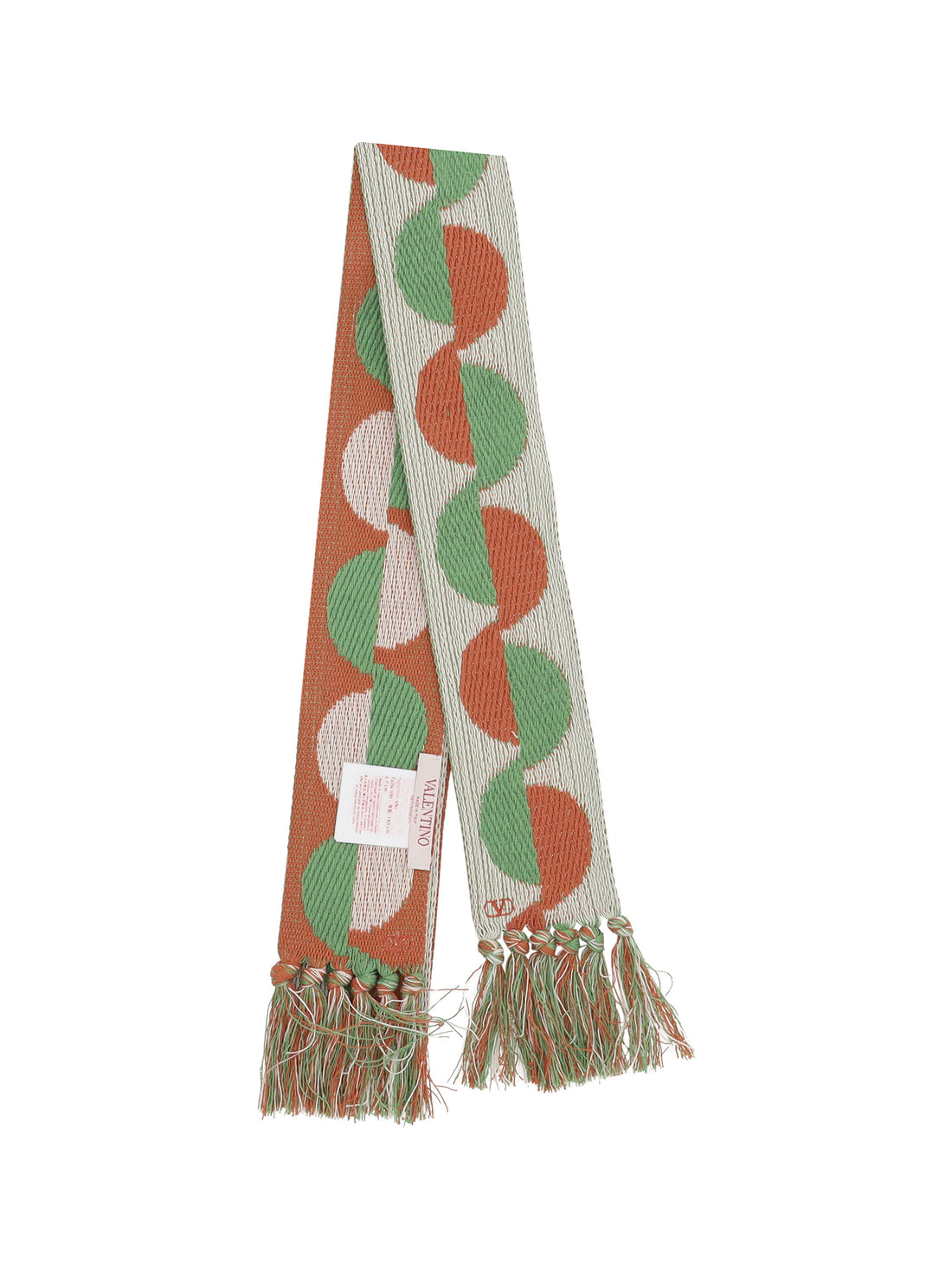 geometric jacquard pattern scarf