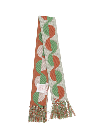 geometric jacquard pattern scarf