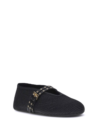 ALAIA 36 raffia ballerinas