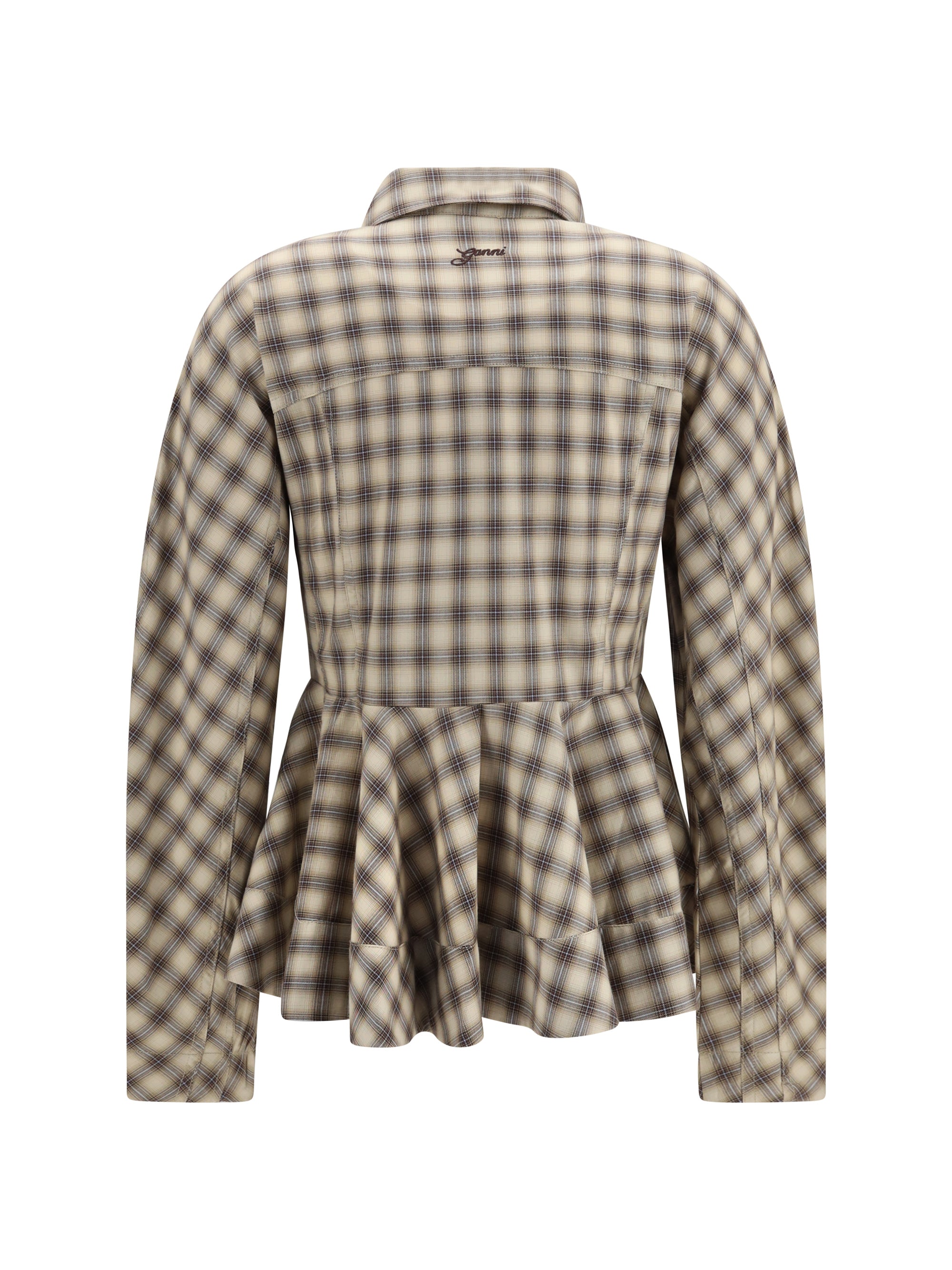 check flannel peplum shirt