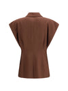 rustic-effect sleeveless jacket