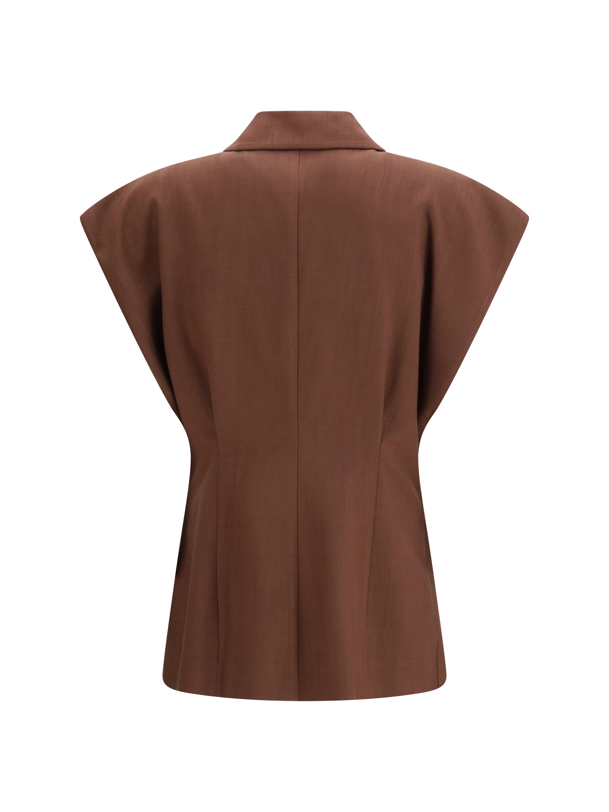 rustic-effect sleeveless jacket