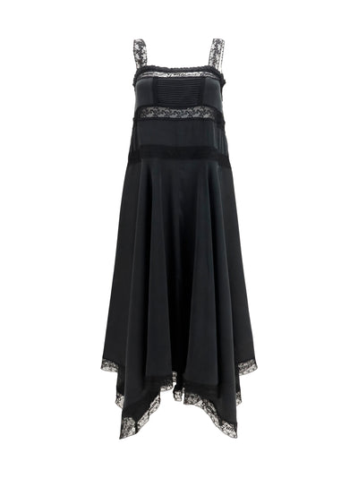 silk maxi dress with lace details